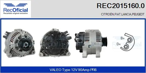 RECOFICIAL generátor - REC2015160.0 - TothCarparts
