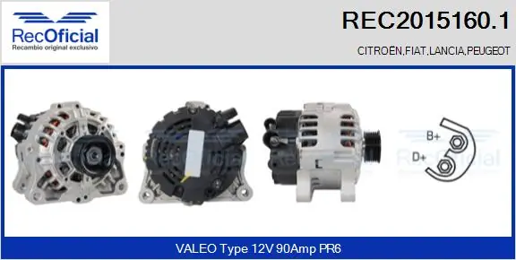 RECOFICIAL generátor - REC2015160.1 - TothCarparts