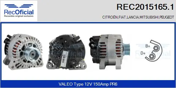 RECOFICIAL generátor - REC2015165.1 - TothCarparts