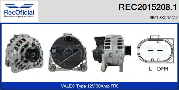 RECOFICIAL generátor - REC2015208.1 - TothCarparts
