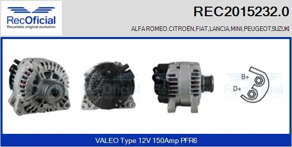 RECOFICIAL generátor - REC2015232.0 - TothCarparts