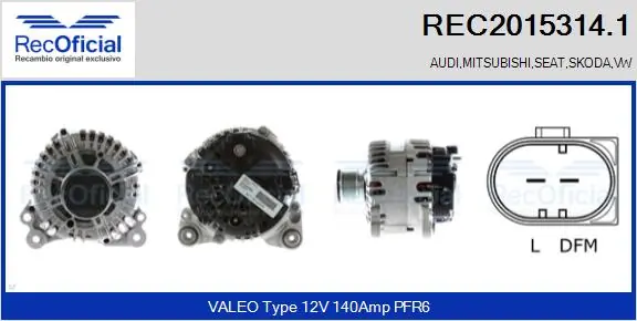 RECOFICIAL generátor - REC2015314.1 - TothCarparts