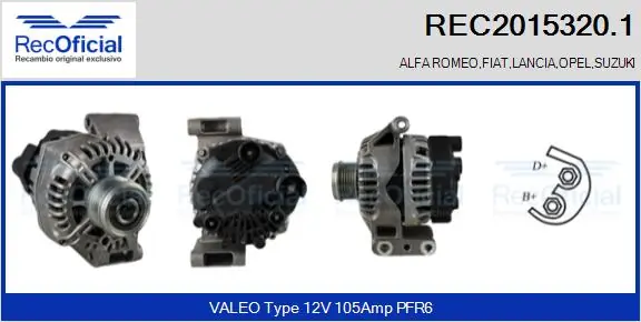 RECOFICIAL generátor - REC2015320.1 - TothCarparts