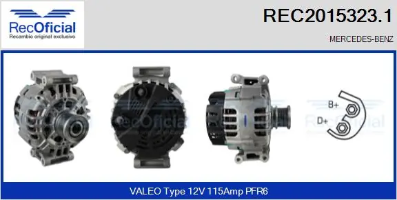RECOFICIAL generátor - REC2015323.1 - TothCarparts