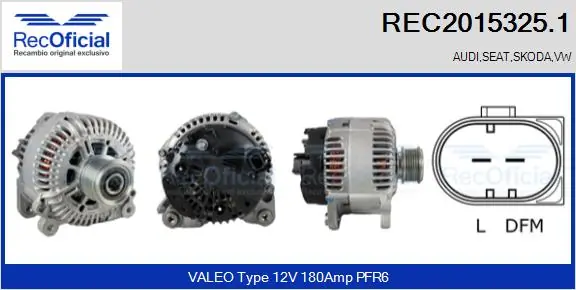 RECOFICIAL generátor - REC2015325.1 - TothCarparts