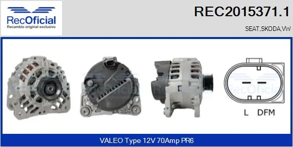 RECOFICIAL generátor - REC2015371.1 - TothCarparts