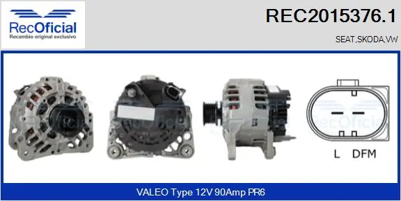 RECOFICIAL generátor - REC2015376.1 - TothCarparts