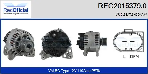 RECOFICIAL generátor - REC2015379.0 - TothCarparts