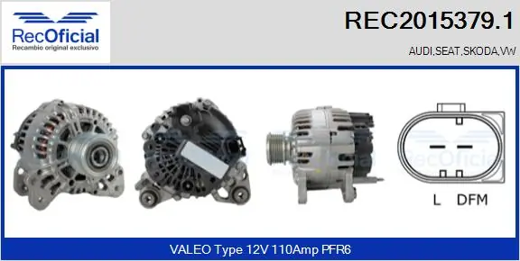 RECOFICIAL generátor - REC2015379.1 - TothCarparts