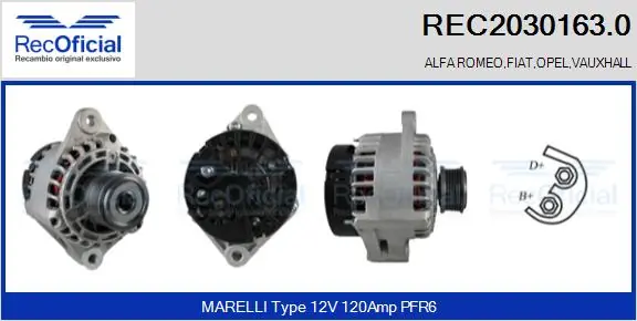 RECOFICIAL generátor - REC2030163.0 - TothCarparts