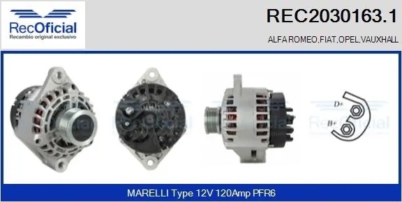 RECOFICIAL generátor - REC2030163.1 - TothCarparts