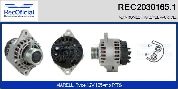 RECOFICIAL generátor - REC2030165.1 - TothCarparts