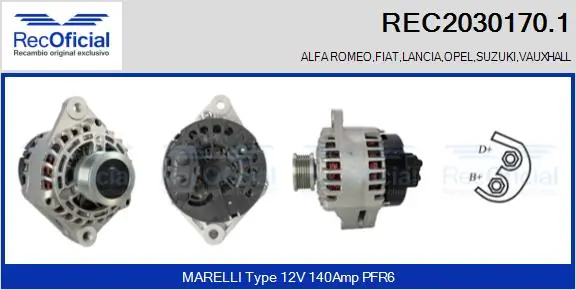 RECOFICIAL generátor - REC2030170.1 - TothCarparts