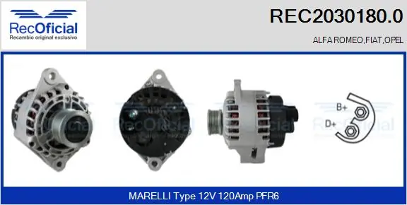 RECOFICIAL generátor - REC2030180.0 - TothCarparts