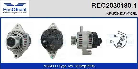 RECOFICIAL generátor - REC2030180.1 - TothCarparts