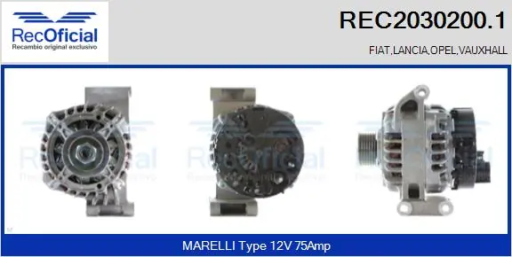 RECOFICIAL generátor - REC2030200.1 - TothCarparts