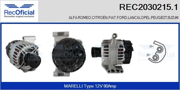 RECOFICIAL generátor - REC2030215.1 - TothCarparts