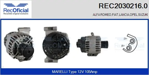 RECOFICIAL generátor - REC2030216.0 - TothCarparts