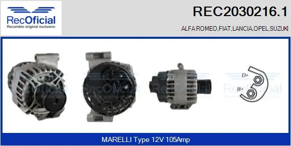 RECOFICIAL generátor - REC2030216.1 - TothCarparts