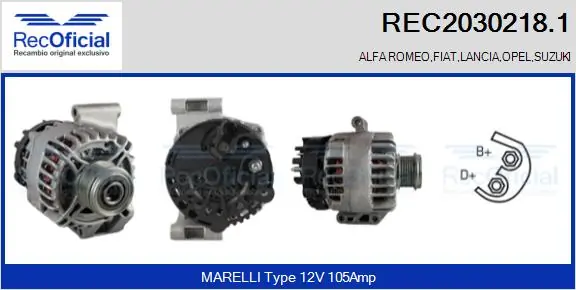 RECOFICIAL generátor - REC2030218.1 - TothCarparts