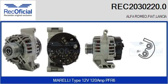 RECOFICIAL generátor - REC2030220.0 - TothCarparts