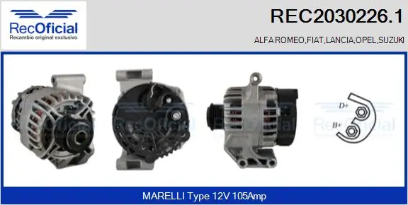 RECOFICIAL generátor - REC2030226.1 - TothCarparts