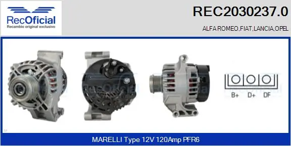 RECOFICIAL generátor - REC2030237.0 - TothCarparts