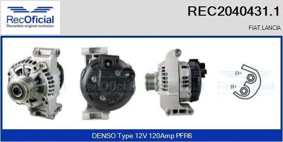RECOFICIAL generátor - REC2040431.1 - TothCarparts