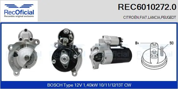 RECOFICIAL önindító - REC6010272.0 - TothCarparts