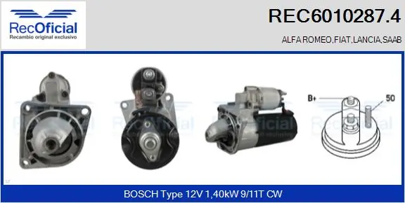 RECOFICIAL önindító - REC6010287.4 - TothCarparts