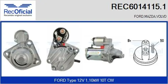 RECOFICIAL önindító - REC6014115.1 - TothCarparts