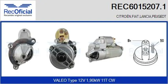 RECOFICIAL önindító - REC6015207.1 - TothCarparts