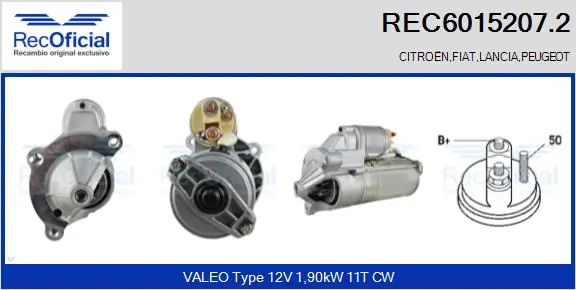 RECOFICIAL önindító - REC6015207.2 - TothCarparts