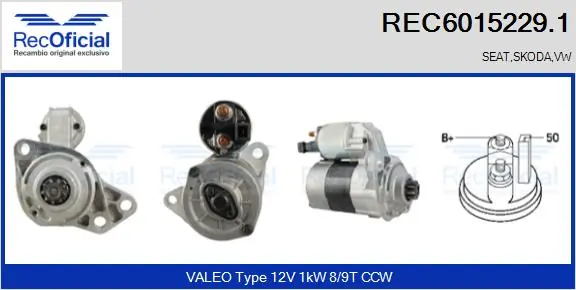 RECOFICIAL önindító - REC6015229.1 - TothCarparts