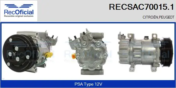 RECOFICIAL kompresszor, klíma - RECSAC70015.1 - TothCarparts