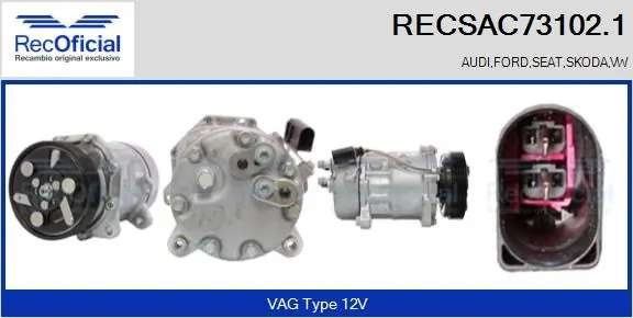 RECOFICIAL kompresszor, klíma - RECSAC73102.1 - TothCarparts