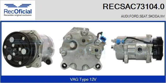 RECOFICIAL kompresszor, klíma - RECSAC73104.0 - TothCarparts