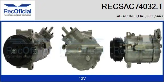 RECOFICIAL kompresszor, klíma - RECSAC74032.1 - TothCarparts
