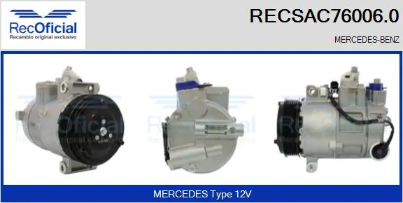 RECOFICIAL kompresszor, klíma - RECSAC76006.0 - TothCarparts