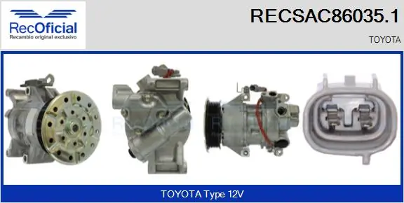 RECOFICIAL kompresszor, klíma - RECSAC86035.1 - TothCarparts