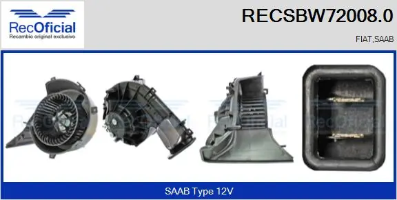 RECOFICIAL Utastér-ventilátor - RECSBW72008.0 - TothCarparts
