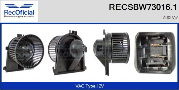 RECOFICIAL Utastér-ventilátor - RECSBW73016.1 - TothCarparts