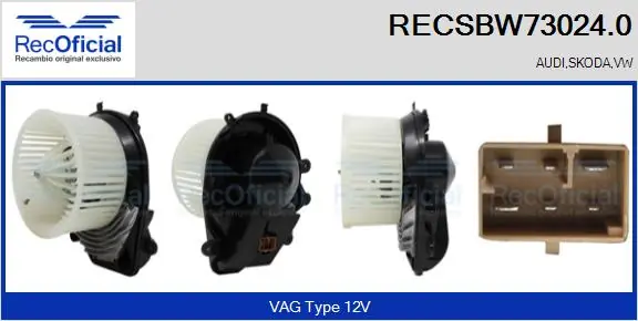 RECOFICIAL Utastér-ventilátor - RECSBW73024.0 - TothCarparts
