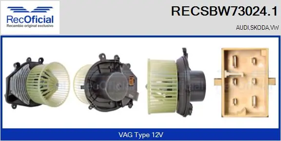RECOFICIAL Utastér-ventilátor - RECSBW73024.1 - TothCarparts