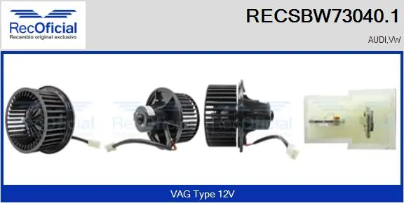 RECOFICIAL Utastér-ventilátor - RECSBW73040.1 - TothCarparts