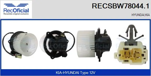 RECOFICIAL Utastér-ventilátor - RECSBW78044.1 - TothCarparts