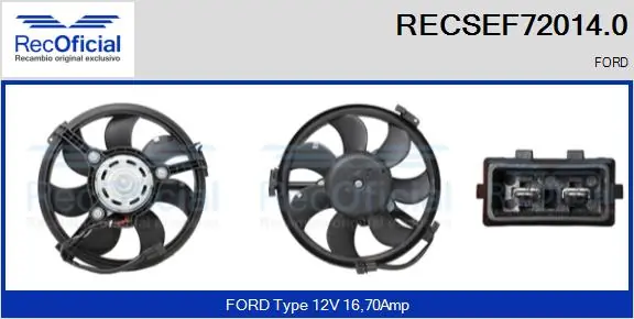 RECOFICIAL villanymotor, hűtőventilátor - RECSEF72014.0 - TothCarparts
