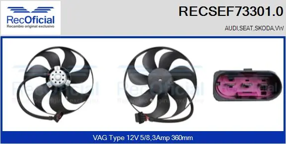 RECOFICIAL ventilátor, motorhűtés - RECSEF73301.0 - TothCarparts