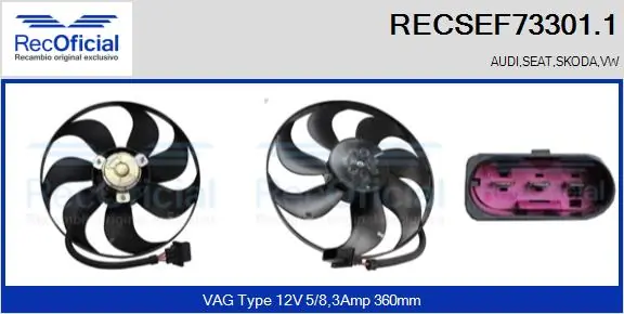 RECOFICIAL ventilátor, motorhűtés - RECSEF73301.1 - TothCarparts