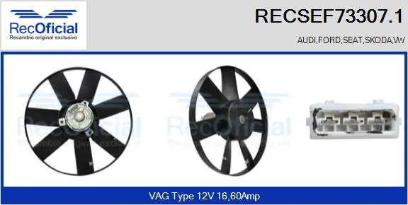 RECOFICIAL ventilátor, motorhűtés - RECSEF73307.1 - TothCarparts